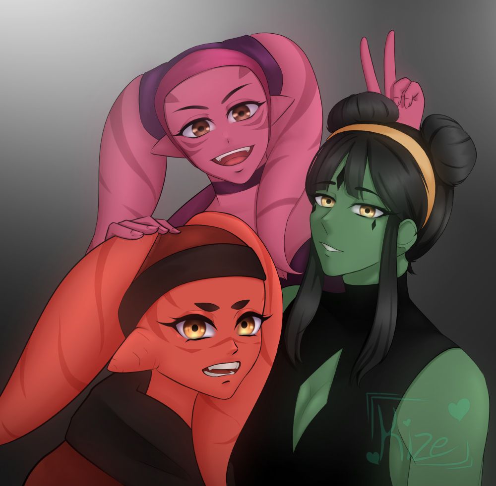 The dnd partys' 3 women. Top to bottom: Zia, Kanah, Una.