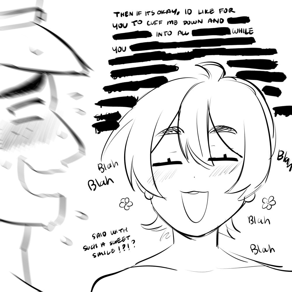 Li says something insanely inappropriate that Stev didn’t expect.

Stev: “said with such a sweet smile?!” 