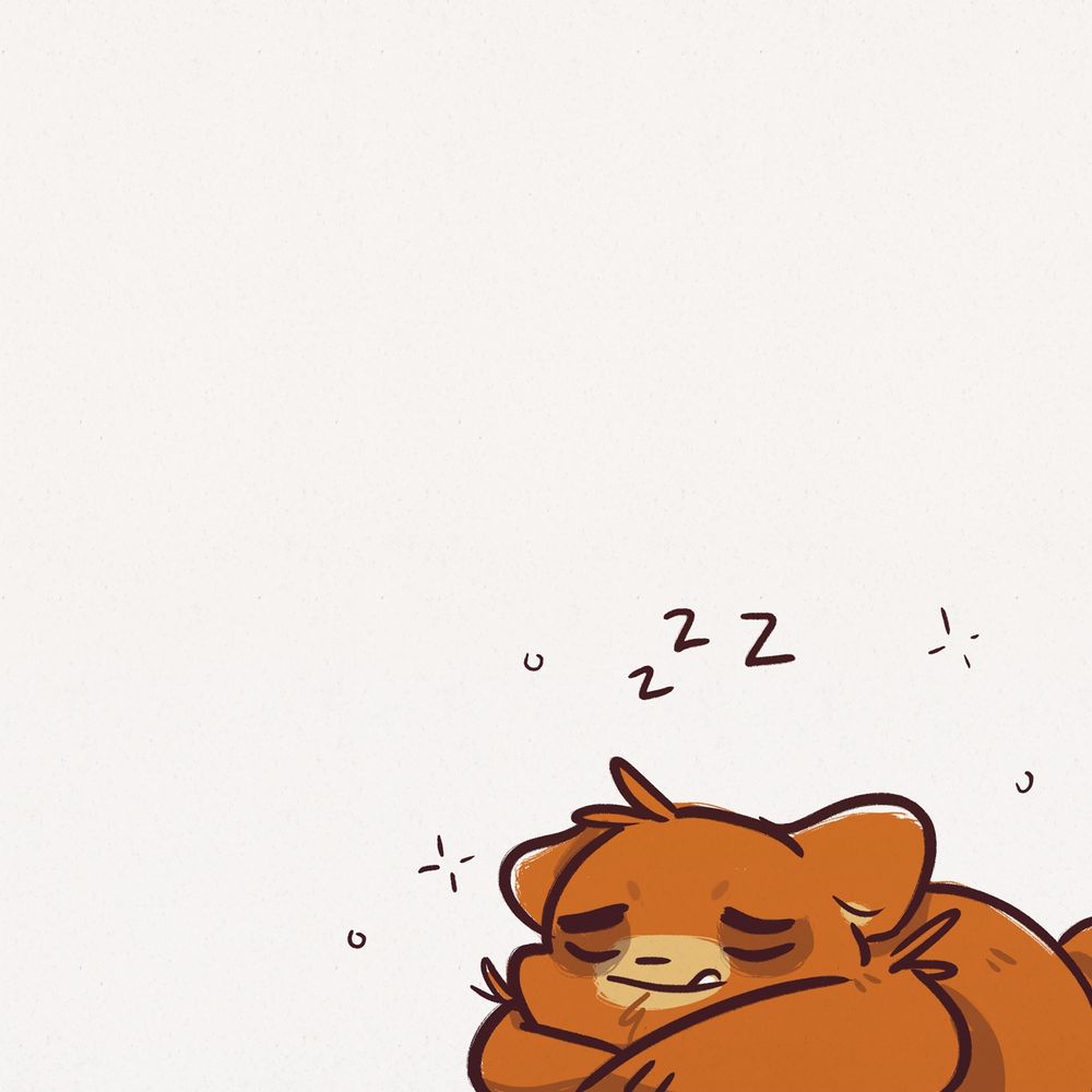 Bear sleeping in the corner, z's floating above her head.