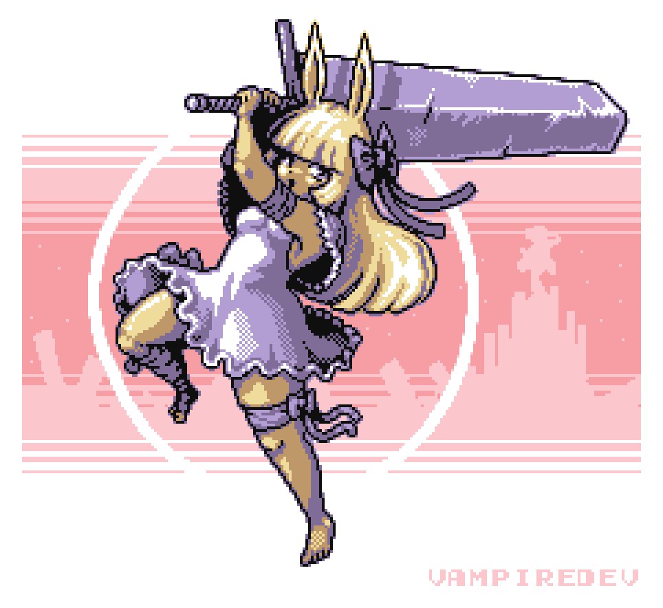 Pixel Art fanart of HeavyBlade Rabbit from the game Rabbit and Steel