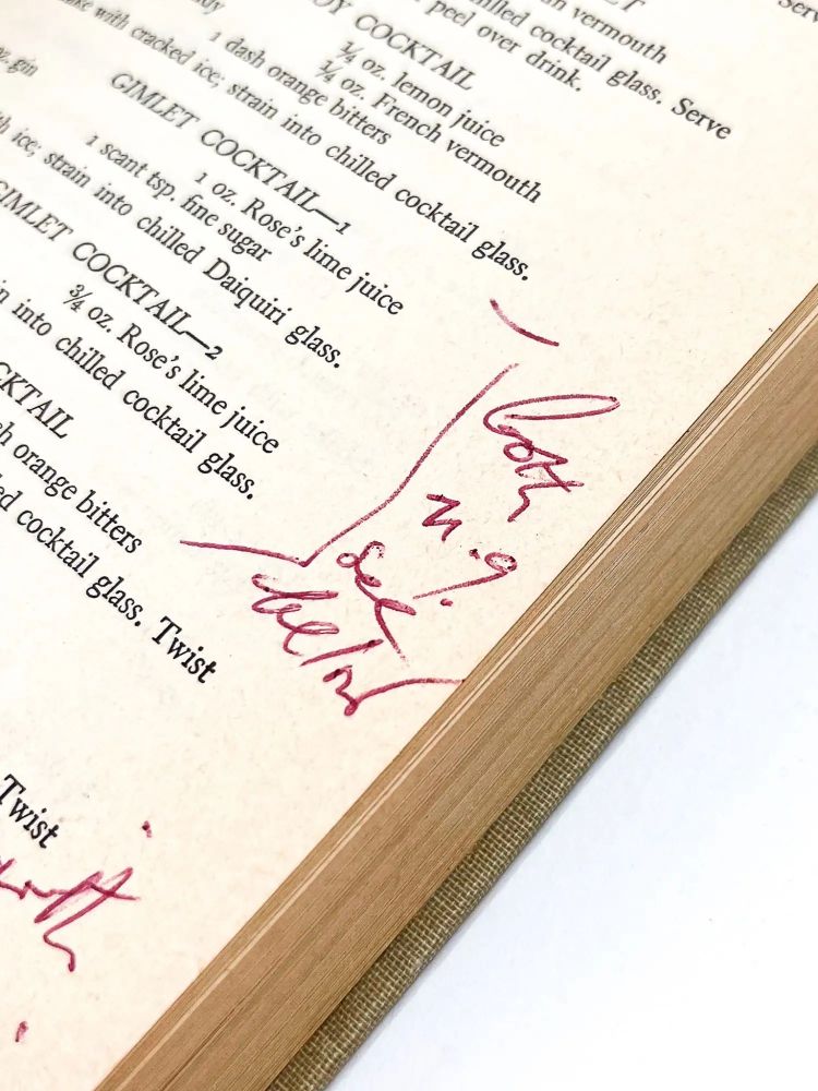 Detail: Chandler's notes on the gimlet.