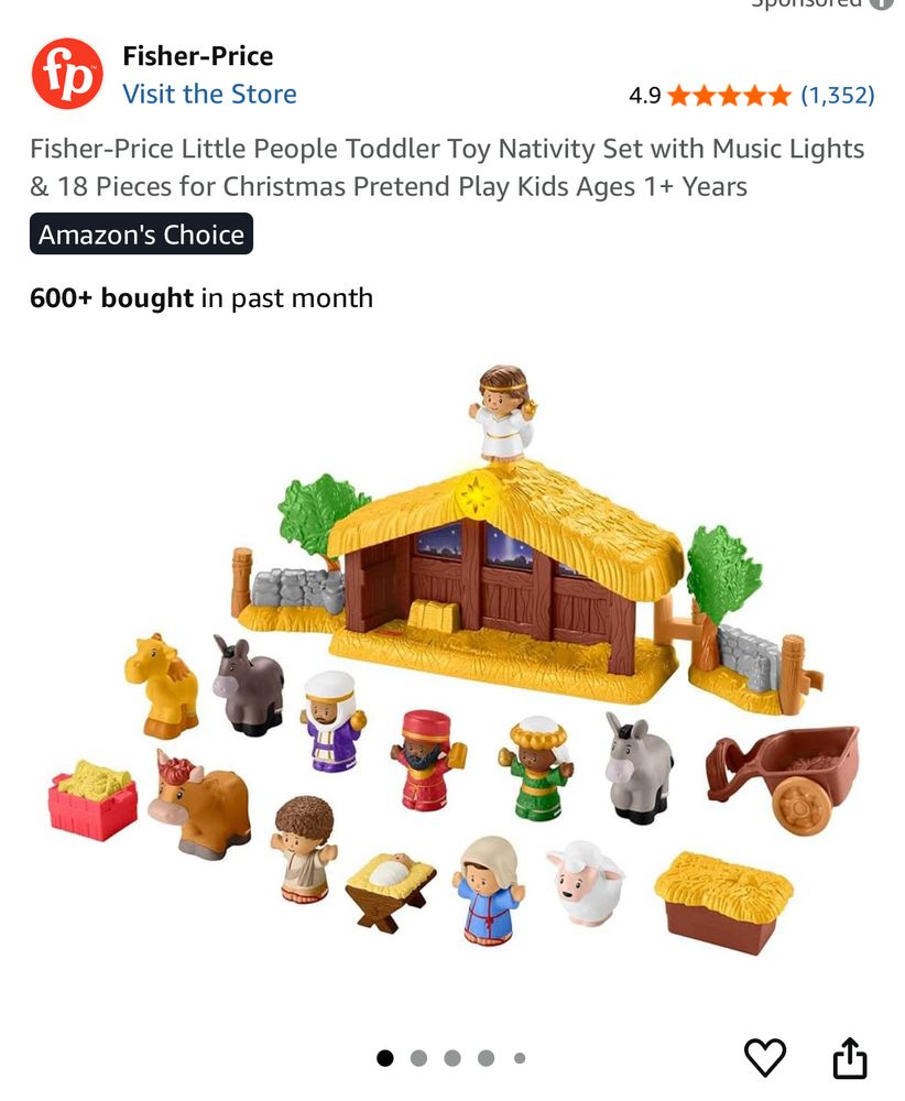 Amazon screenshot of a little people nativity set 