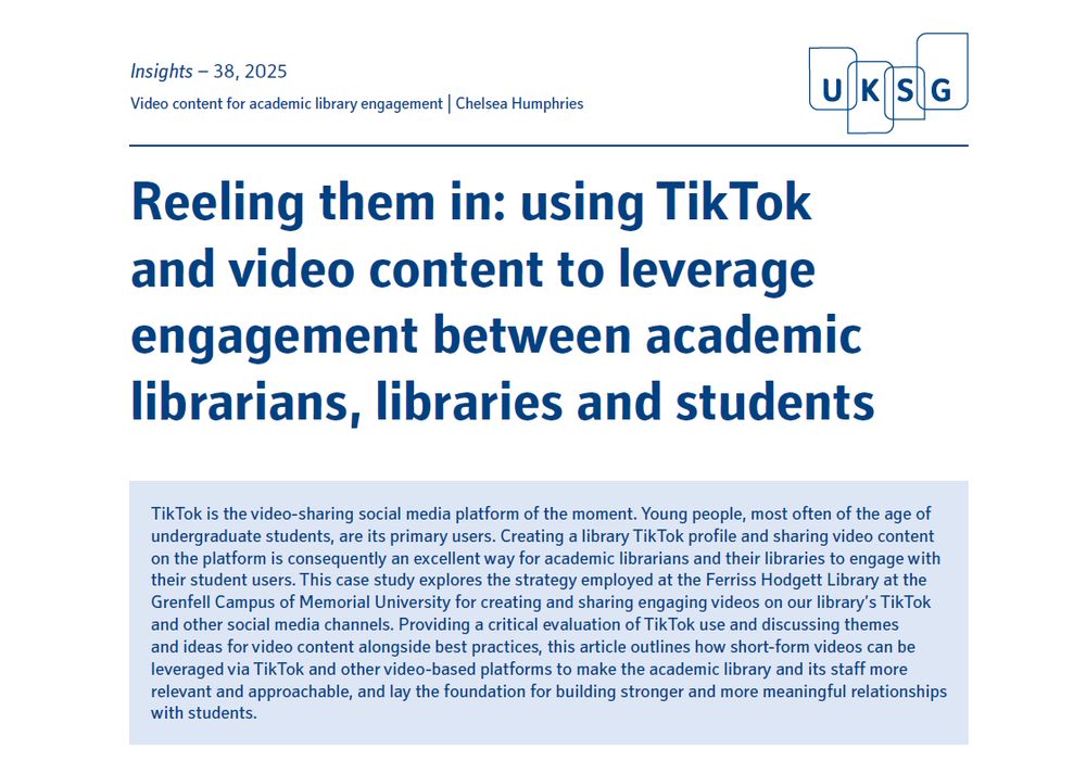 TikTok is the video-sharing social media platform of the moment. Young people, most often of the age of undergraduate students, are its primary users. Creating a library TikTok profile and sharing video content on the platform is consequently an excellent way for academic librarians and their libraries to engage with their student users. This case study explores the strategy employed at the Ferriss Hodgett Library at the Grenfell Campus of Memorial University for creating and sharing engaging videos on our library’s TikTok and other social media channels. Providing a critical evaluation of TikTok use and discussing themes and ideas for video content alongside best practices, this article outlines how short-form videos can be leveraged via TikTok and other video-based platforms to make the academic library and its staff more relevant and approachable, and lay the foundation for building stronger and more meaningful relationships with students.