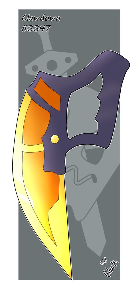 A large yellow downwards blade