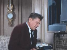 Ronald Reagan, future U.S. President unfortunately, getting shot in The Killers (1964) directed by Don Siegel