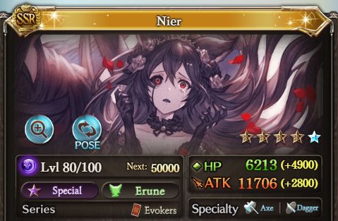 Nier from Granblue Fantasy 5* uncap
