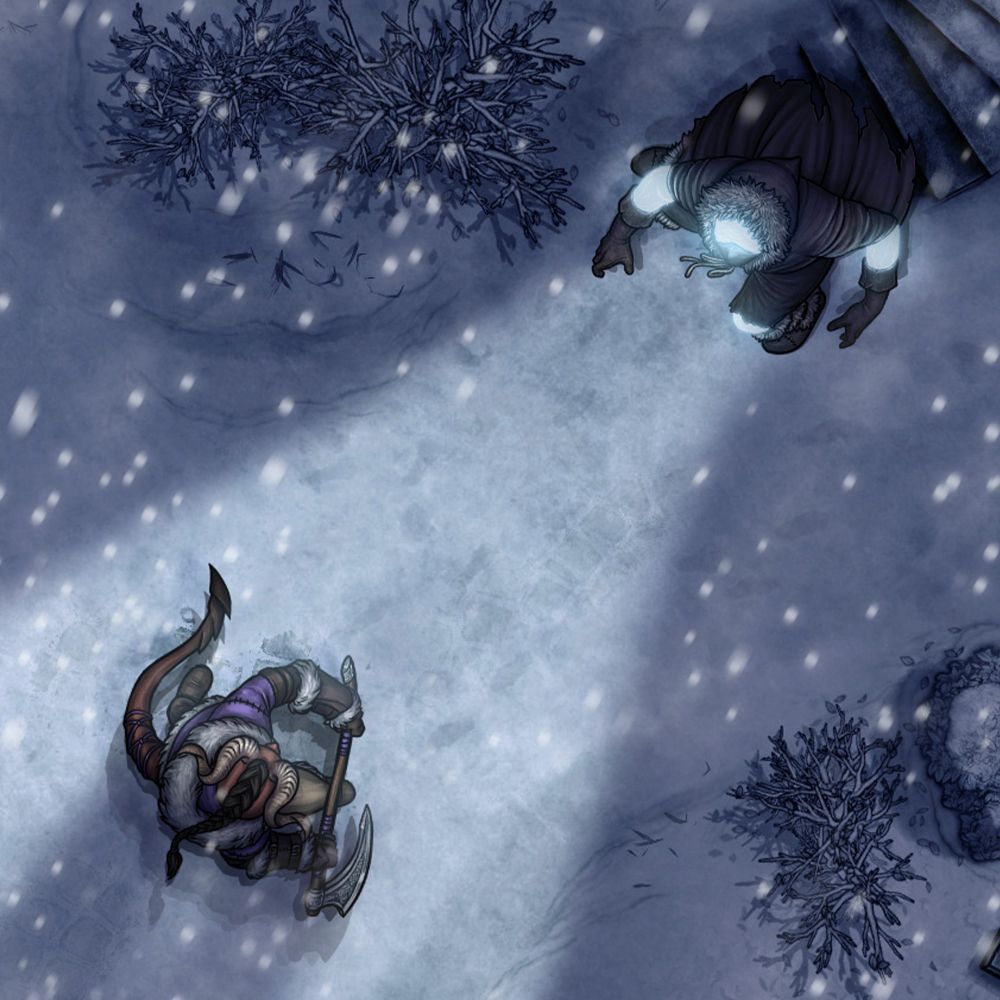 
A preview image of a new token by Forgotten Adventures called the Coldlight Walker, a chilling undead that wears winter clothing and shines a freezing blinding light at enemies. It is part of Creature Pack 66, which comes with several winter themed dnd monster tokens to use in virtual tabletop games like dungeons and dragons using virtual tabletops like foundryvtt or roll20 or dndbeyond. Perfect for a cold campaign in the snow like Icewind Dale.