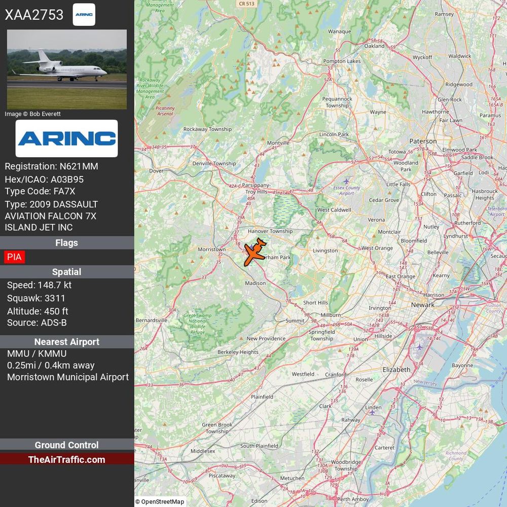 Reg: N621MM On Ground: False Alt: 450 Last Contact: 0:00:00.100867 Trigger: no longer on ground