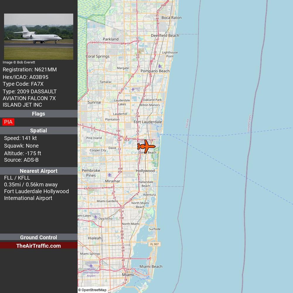 Reg: N621MM On Ground: False Alt: -175 Last Contact: 0:00:02.100422 Trigger: no longer on ground