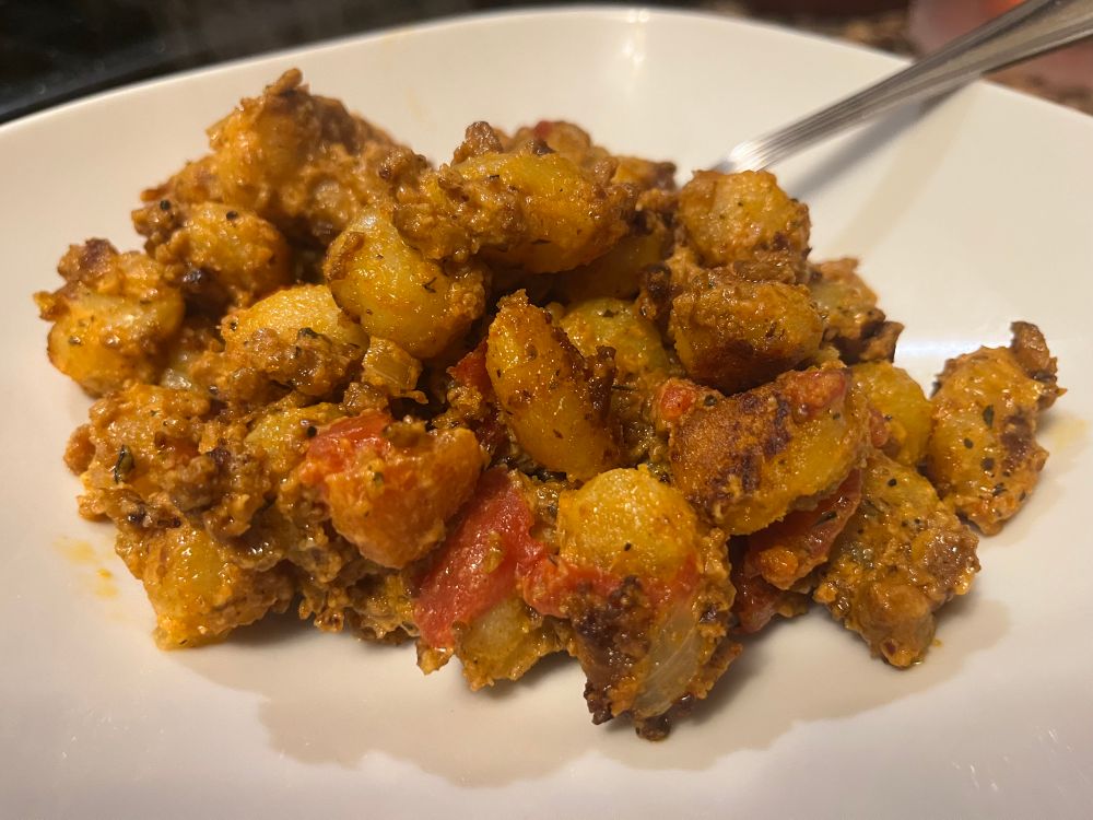 Gnocchi “Bolognese” - also vegan.
