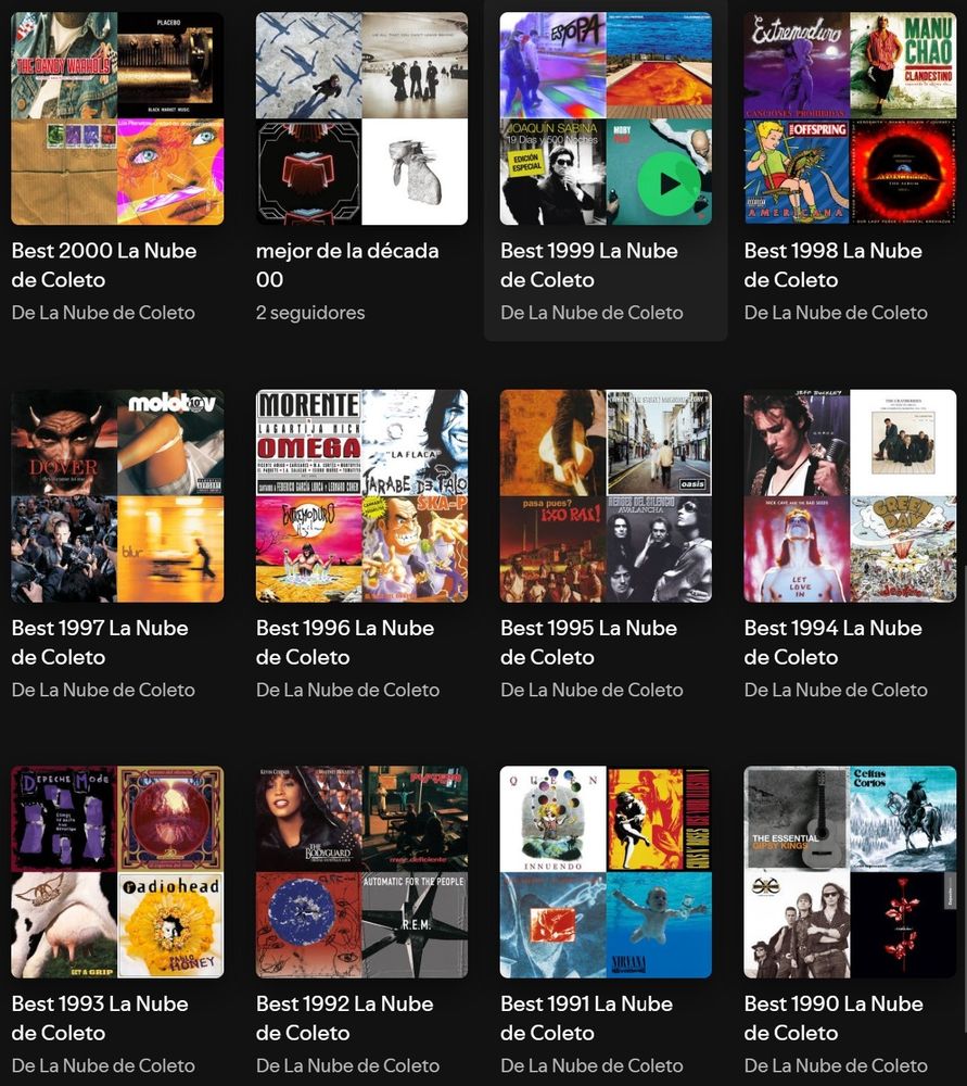 Listas Spotify mejor de los 90's