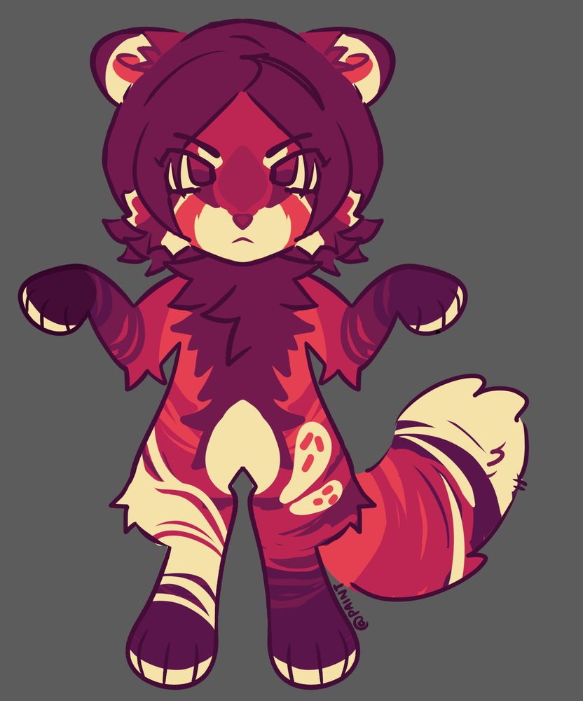 Tatsuya suou fursona design hes a red panda the base provided is by prada on toyhouse