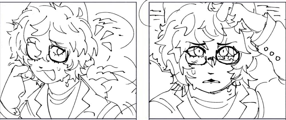 Akira Kurusu cat, he's happy and talking in the first frame and sad and scared in the second frame 