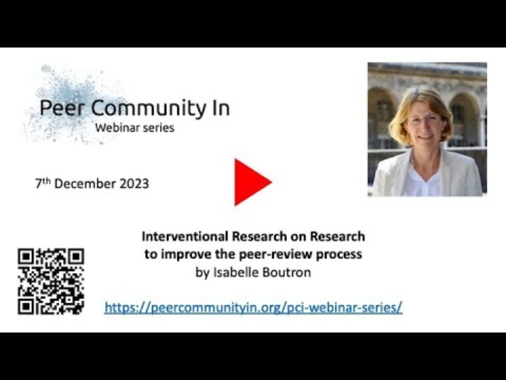 PCI webinar series - Isabelle Boutron - Interventional Research on Research