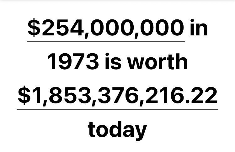 GRAPHIC: $254 million in 1973 is worth $1.8 billion today 
