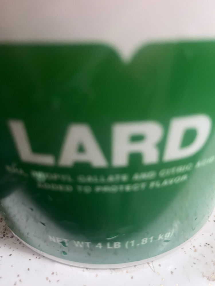 its a bucket of lard!