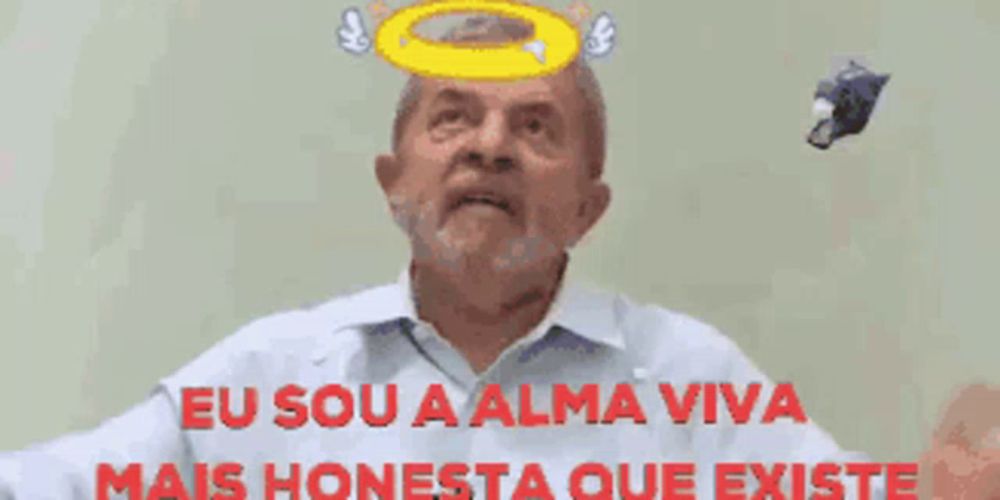 a man with a halo on his head and the words eu sou a alma viva