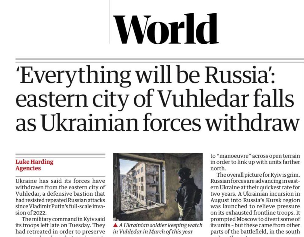 Victor  vicktop55 on GETTR : Everything will be Russia, The Guardian writes in an article about the capture of Ugledar

Except Kosovo. Kosovo is Se...