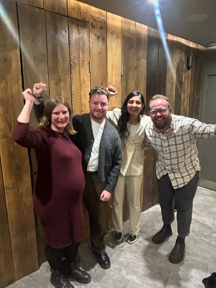 An image of YPGlasgow's councillors with Zarah Sultana. 