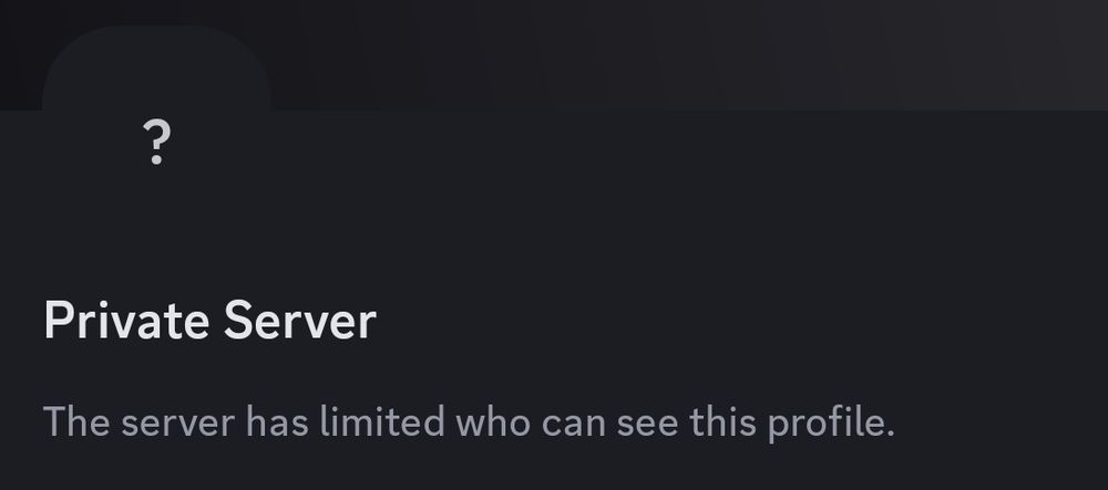?
Private Server
The server has limited who can see this profile.