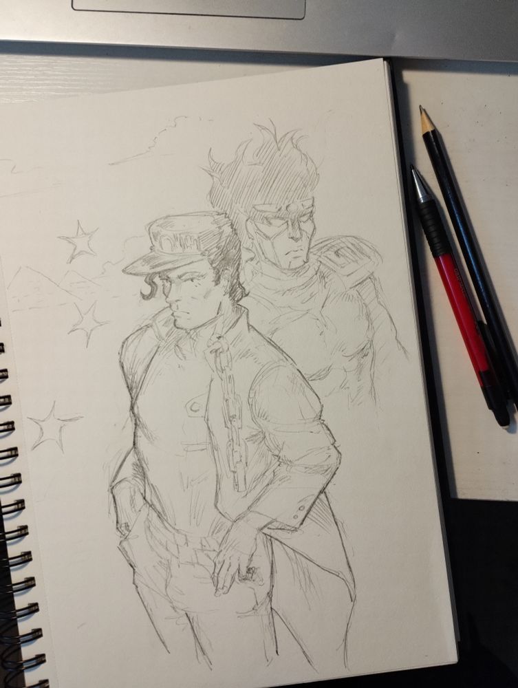 Quick morning coffee Jotaro sketch. 