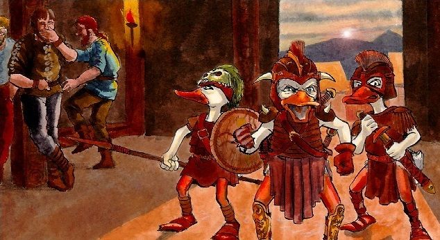 duck men in armor and bronze weaponry, trying to warn the foolish humans of the encroaching undead threat only to be laughed at. a tragedy of our time.