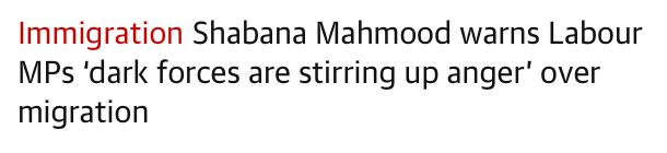 Immigration: Shabana Mahmood warns Labour MPs ‘dark forces are stirring up anger’ over migration