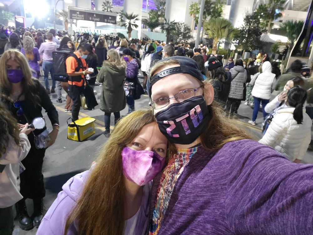 Me and Chris waiting to go into the PTD LA concert in 2021