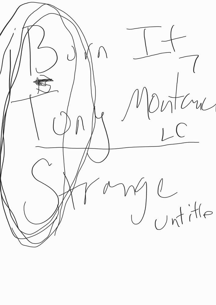 Drawing I made August 12, 2023 to show my partner how the first letters of the unit songs that Yoongi performed with the members during the finale of D-Day spelled out BTS. (Burn It, Tony Montana, Strange). Needless to say he'd had enough of my shenanigans by this point.. 😅 