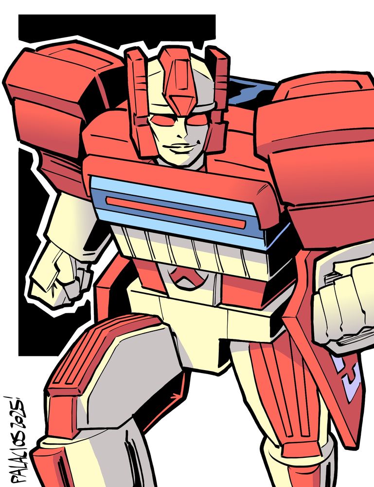 Color illustration of the Transformer Freezon lunging forward with one fist raised and a smirk on her face.
