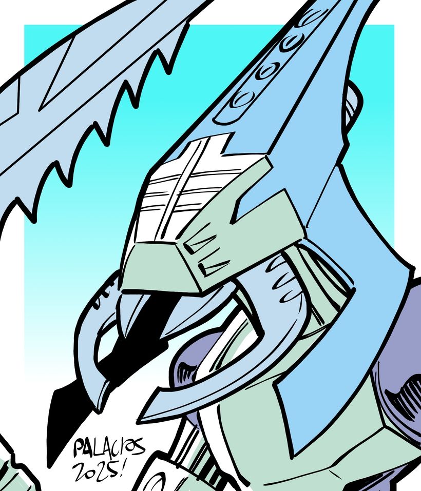 Color portrait drawing of a Keerakh Vahki from Bionicle.