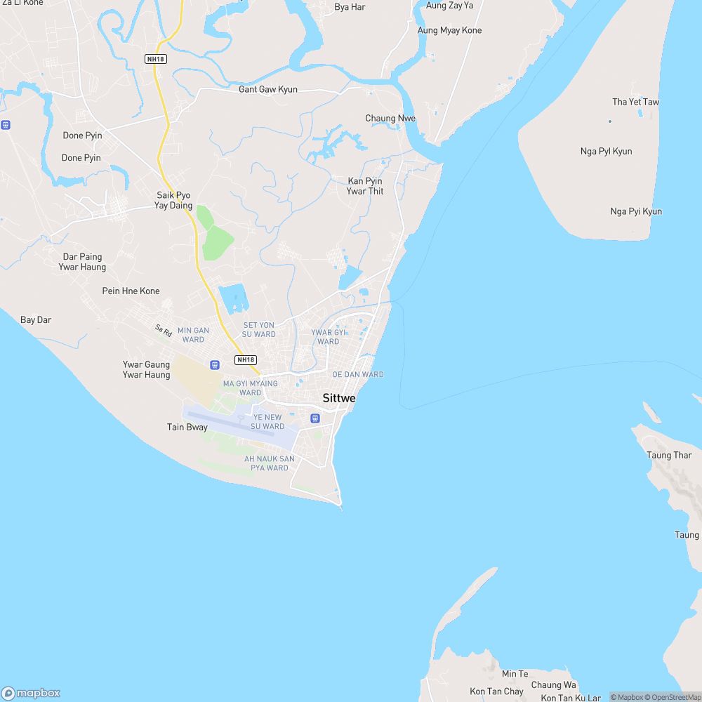 A map of Sittwe (စစ်တွေ)