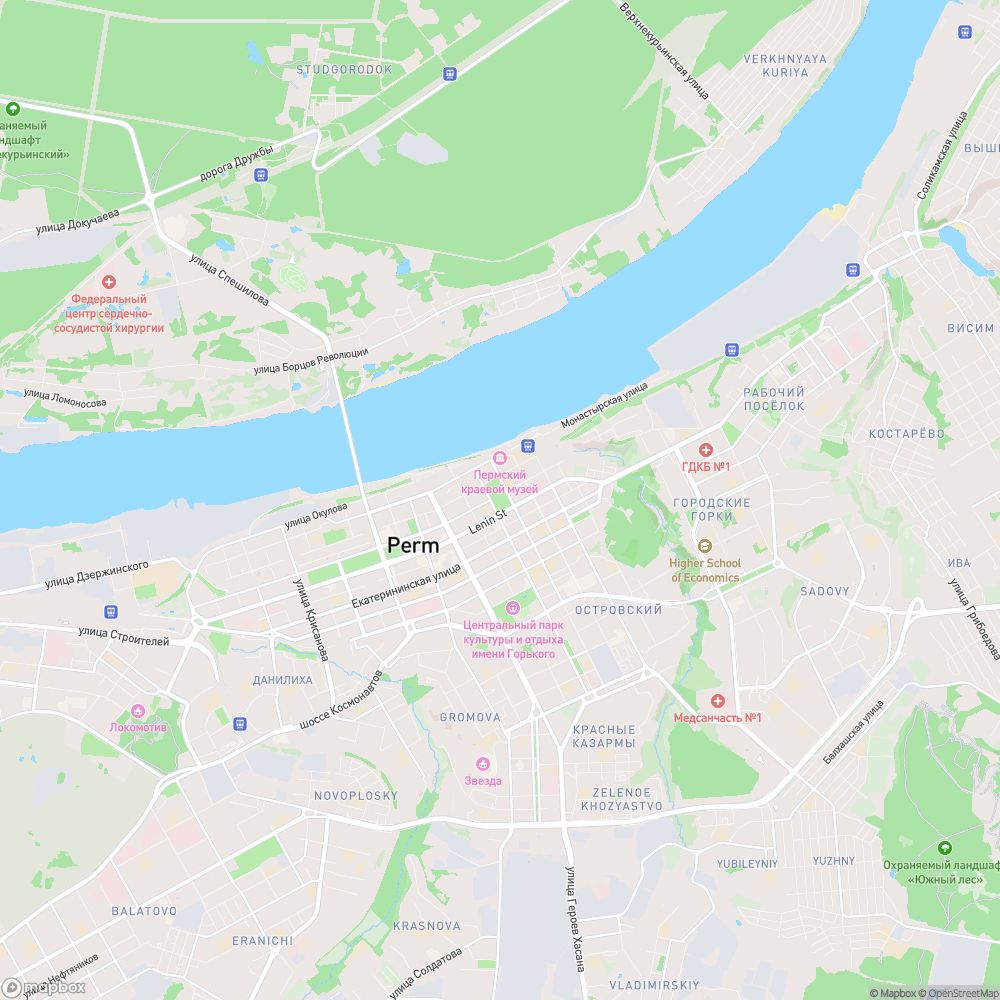 A map of Perm (Пермь)
