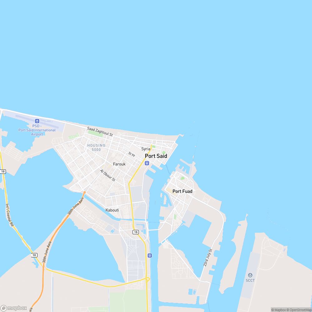 A map of Port Said (بورسعيد)