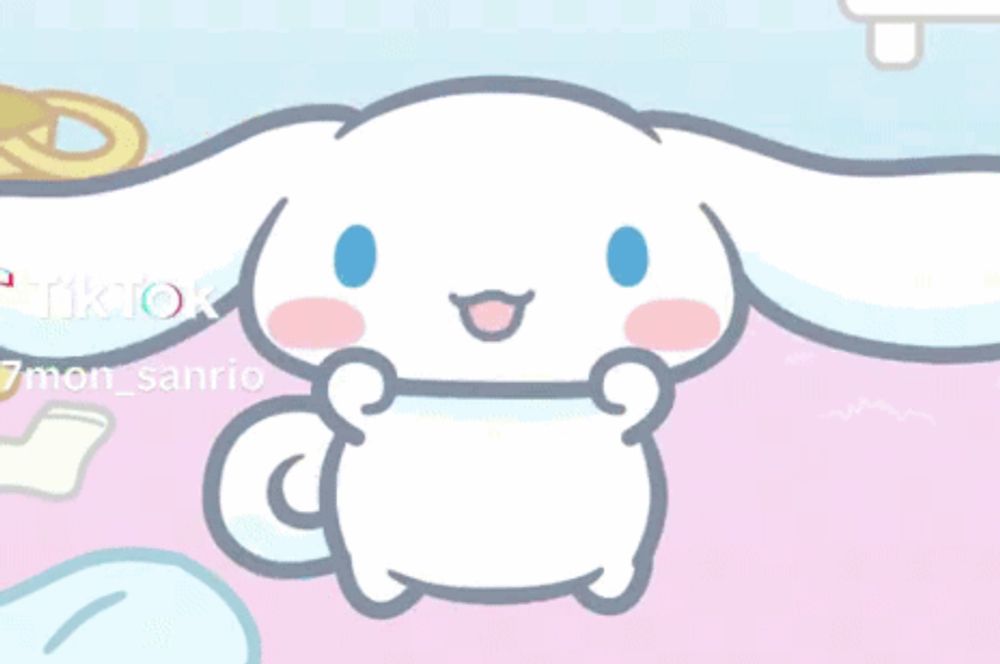 a cartoon drawing of a white bunny with a blue eye