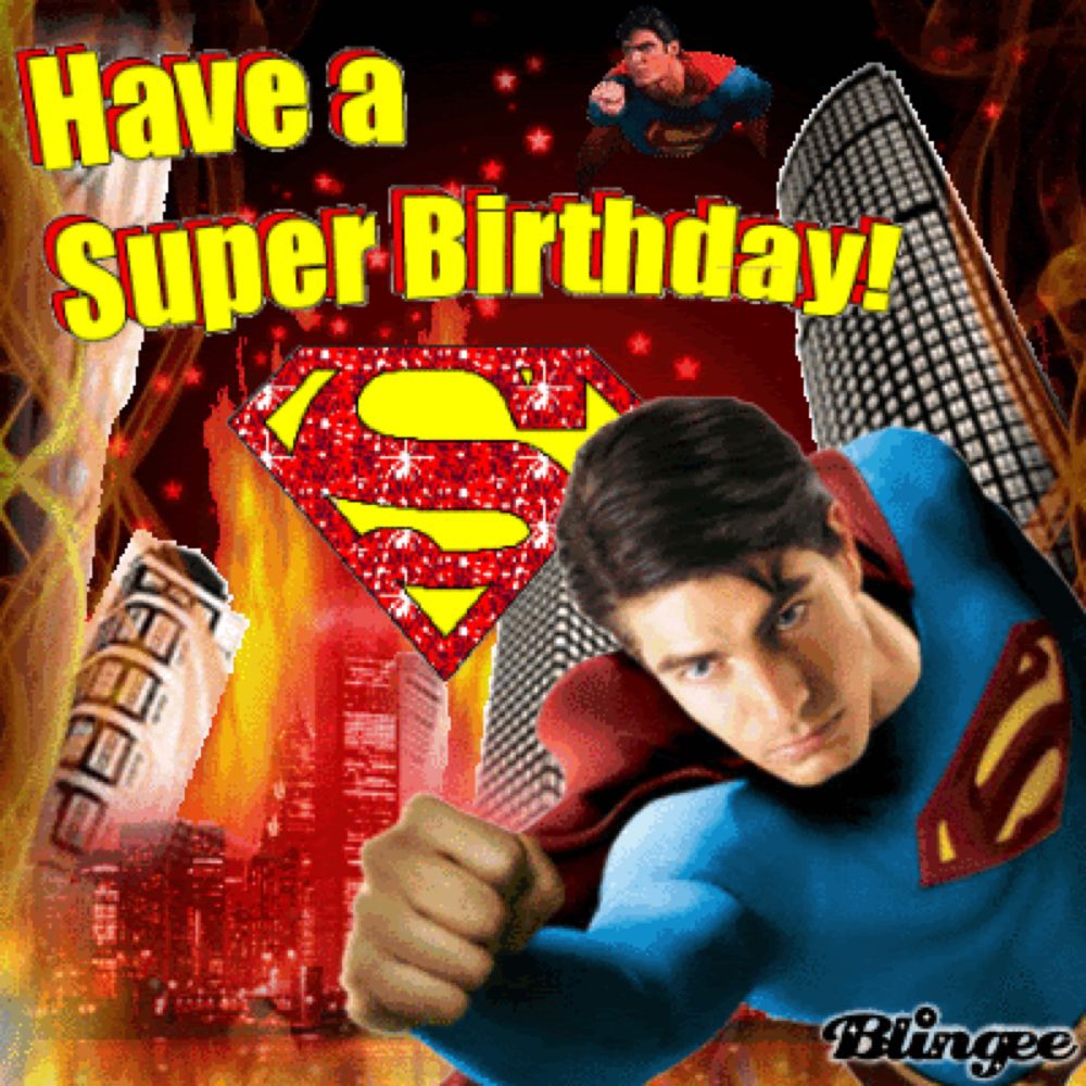 a superman greeting card that says " have a super birthday "