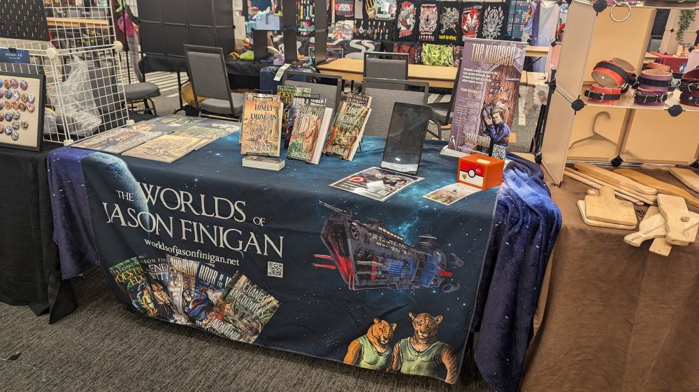 My table setup at CanFURence 2024.