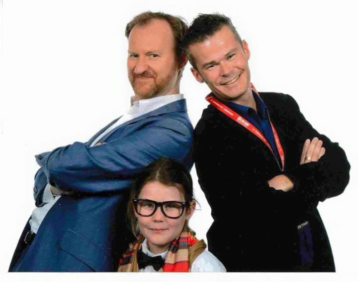 Mark Gatiss and two Whovians