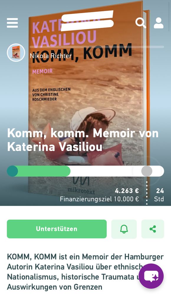 Screenshot der Crowdfunding-Kampagne