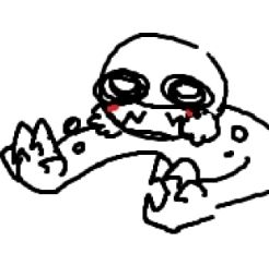 A lil guy foaming at the mouth