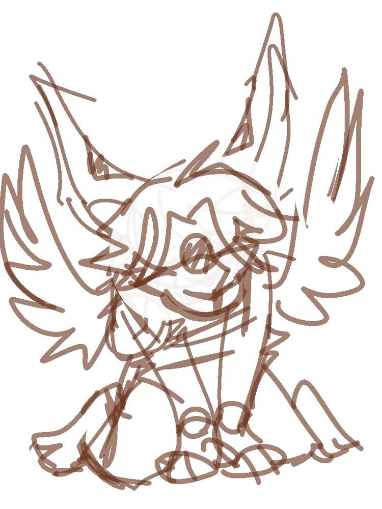 a digital doodle of an anthro bunny. they're' knealing and leaning forward onto their arms sort of. whole body is rather triangular. they has angel wings and their eyes are closed.