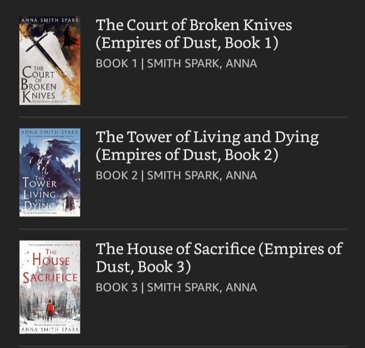 Empires of Dust, Anna Smith Spark.