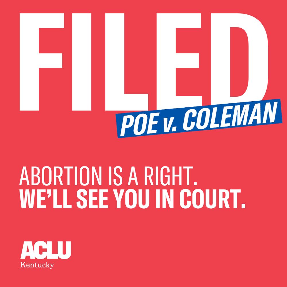 Filed: Poe v Coleman. Abortion is a right - we'll see you in court. 