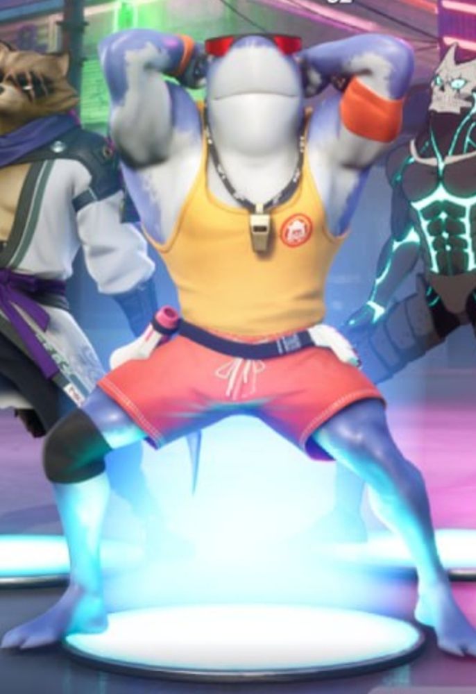 Nasty ass shark fortnite skin showing off his slutty arm pits 