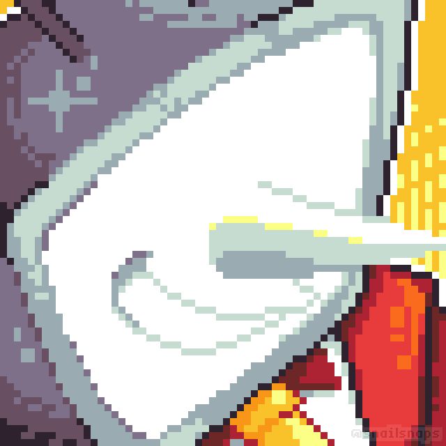 Pixelated headshot of deltarune chapter 3 character mr tenna from the top view, smiling.
