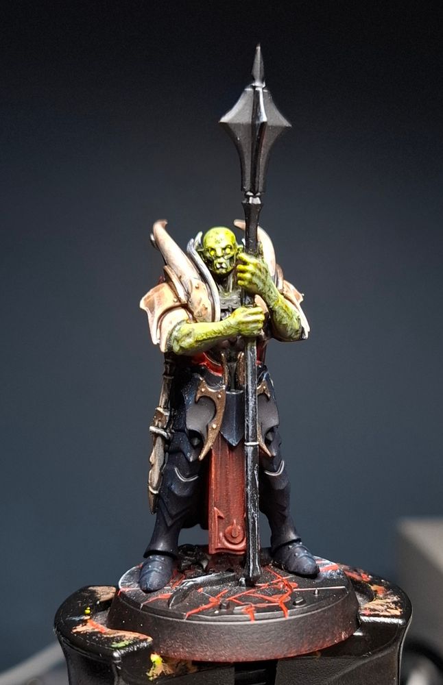 Unfinished painted vampire miniature.