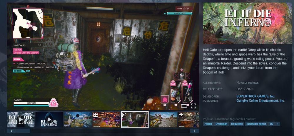 Store Page for Let it Die Inferno on Steam