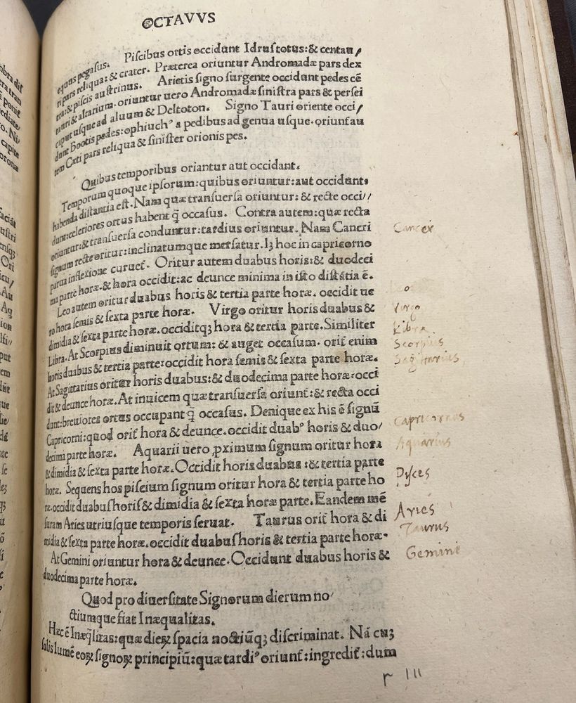 Page of Capella’s 1499 ‘De nuptiis Philologiae et Mercurii’ with astrological retranscribed in the margins.