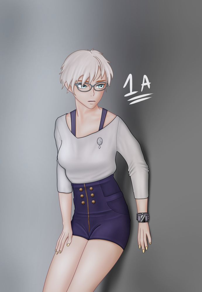 Phi from Zero Escape: Zero Time Dilemma. She is leaning up against a wall with an uneasy expression on her face