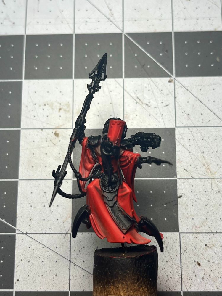 WIP - Mechanicum - Archmagos Prime

Basecoat is Mephiston Red and Evil Sunz Scarlet 1:1
Shade is Mephiston Red and Abbadon Black 1:1
Some highlight with Evil Sunz Scarlet